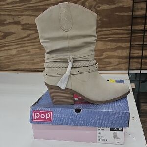 Pop Women's Beige Ankle Boots